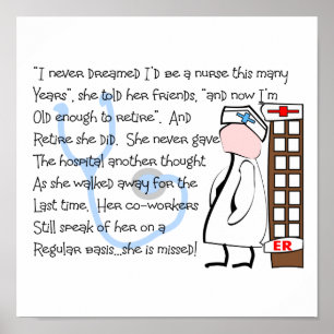 Poster Cadeaux d'art d'histoire "d'INFIRMIÈRE RETRAITÉE"
