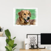 Poster Cadeaux d'art Golden Retriever (Bureau à domicile)