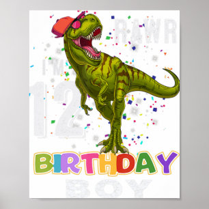 Poster Cadeaux de 12 ans Enfant 12e anniversaire garçon D