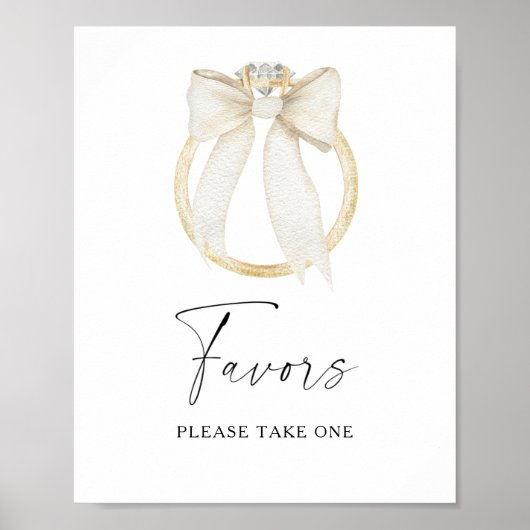 Poster Cadeaux de babille Ring & Bow veuillez en prendre (Devant)