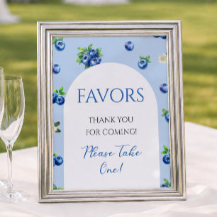 Poster Cadeaux de Baby Shower aux Bleuets Personnalisés