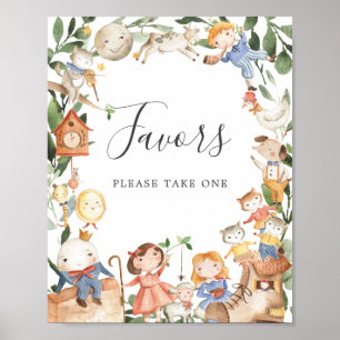 Poster Cadeaux de Baby Shower Comptines Panneau de Signal