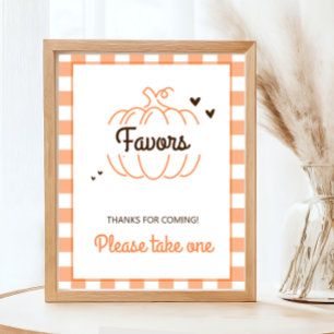 Poster Cadeaux de Baby Shower de Thème Automne et Citroui