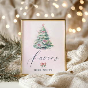 Poster Cadeaux de baby shower d'hiver rose prenez-en un