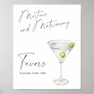 Poster Cadeaux de baby shower Martini veuillez en prendre