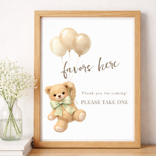 Poster Cadeaux de Baby Shower pour "Bearly Wait" pour Béb