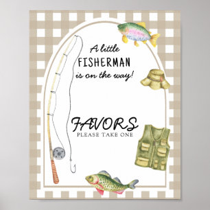 Poster Cadeaux de baby shower pour bébé pêcheur
