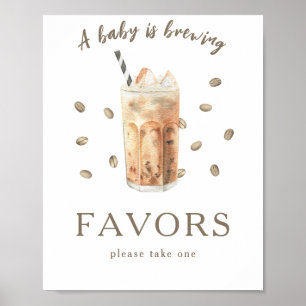 Poster Cadeaux de baby shower pour la préparation du café