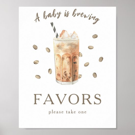 Poster Cadeaux de baby shower pour la préparation du café (Devant)