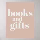 Poster Cadeaux de Baby Shower Typographie en Grès Rose (Devant)
