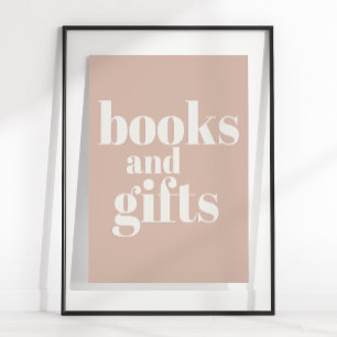 Poster Cadeaux de Baby Shower Typographie en Grès Rose