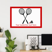 Poster Cadeaux de badminton, raquette et billetterie pers (Bureau à domicile)