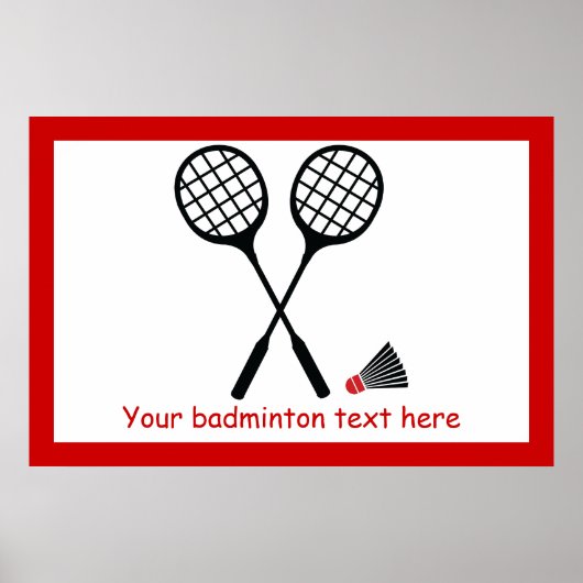 Poster Cadeaux de badminton, raquette et billetterie pers (Devant)