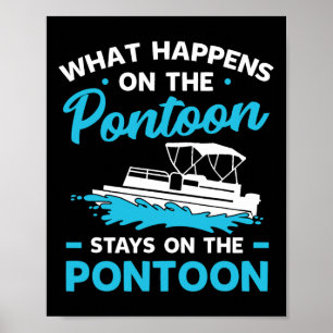 Poster Cadeaux de bateau ponton capitaine amateur de fête