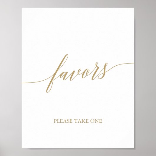 Poster Cadeaux de calligraphie dorée plate élégante (Devant)
