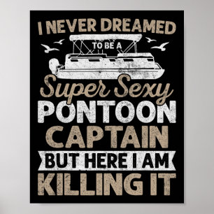 Poster Cadeaux de capitaine de ponton Super Y drôle de ba