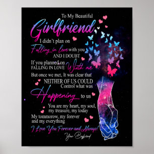Poster Cadeaux de copine Lettre à ma petite amie