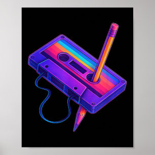 Poster Cadeaux de costume de fête rétro des années 80 et