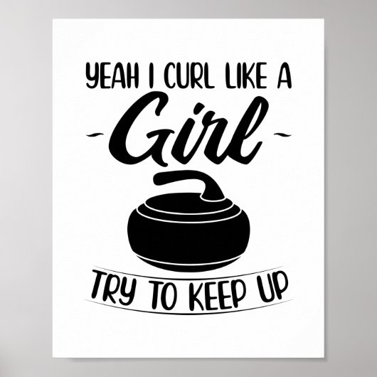Poster Cadeaux de curling pour filles | Coach de l'équipe (Devant)