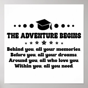 Poster Cadeaux de diplôme pour elle L'aventure commence