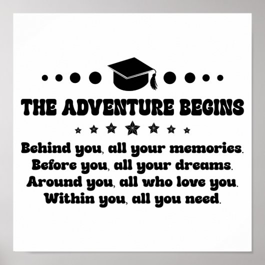 Poster Cadeaux de diplôme pour elle L'aventure commence (Devant)