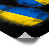 Poster Cadeaux de fans de boxeurs ukrainiens Drapeau Gant (Coin)