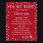 Poster Cadeaux de femme | Lettre À Ma Femme Amour Du Mari<br><div class="desc">Cadeaux de femme | À Ma Femme N'Oubliez Jamais Que Je T'Aime Du Mari</div>