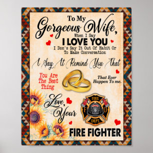 Poster Cadeaux de femme Lettre à ma femme Amour du mari