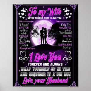 Poster Cadeaux de femme   Lettre À Ma Femme Amour Du Mari