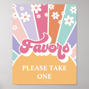 Poster Cadeaux de fête d'anniversaire rétro soleil