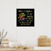 Poster Cadeaux de fête du 50e anniversaire. Que se passe- (Cuisine)