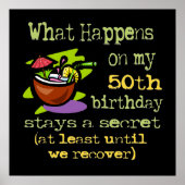 Poster Cadeaux de fête du 50e anniversaire. Que se passe- (Devant)