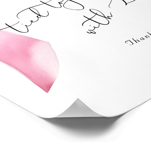 Poster Cadeaux de fête liés avec amour Ruban rose (Coin)