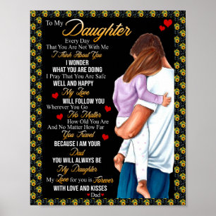 Poster Cadeaux de fille Lettre À Ma Fille De Papa