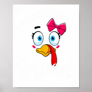 Poster Cadeaux de Friendsgiving Squad Bonne Action de grâ