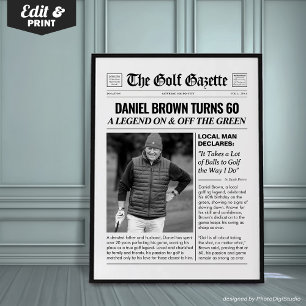 Poster Cadeaux de golf personnalisés, Journal de golf amu