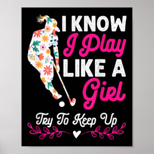 Poster Cadeaux de hockey sur gazon pour filles Hockey sur