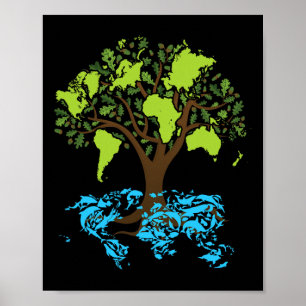 Poster Cadeaux de jour des terres Écologie Sciences De l'