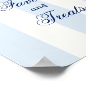 Poster Cadeaux de la Saint-Valentin à cœur rayé bleu mode (Coin)