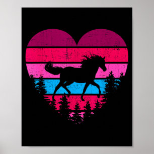 Poster Cadeaux de la Saint-Valentin Vintage Retro Cheval