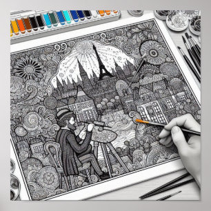 Poster Cadeaux de livres de coloriage - Artiste peintre c