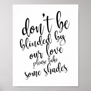 Poster Cadeaux de lunettes de soleil de mariage panneau d