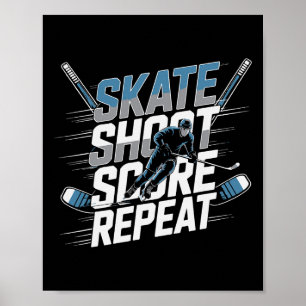 Poster Cadeaux de maillot de hockey pour hommes enfants j