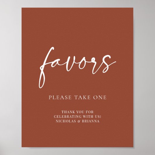 Poster Cadeaux de mariage Boho Terracotta Orange Brûlé (Devant)