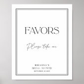 Poster Cadeaux de mariage élégant noir et blanc (Devant)