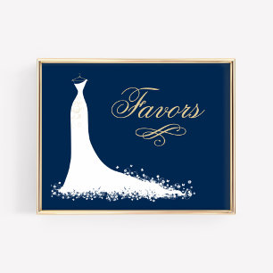 Poster Cadeaux de mariage élégants en or Robe de douche d