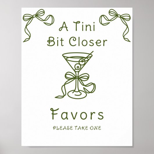Poster Cadeaux de mariage Martini Bow (Devant)