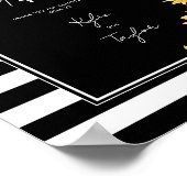 Poster Cadeaux de mariage minimalistes Tournesol Rayure n (Coin)