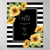 Poster Cadeaux de mariage minimalistes Tournesol Rayure n (Devant)