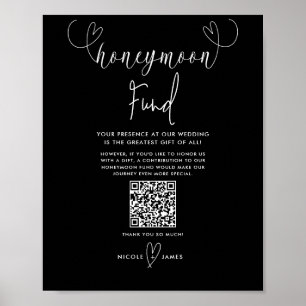 Poster Cadeaux de mariage noir et blanc pour jeunes marié